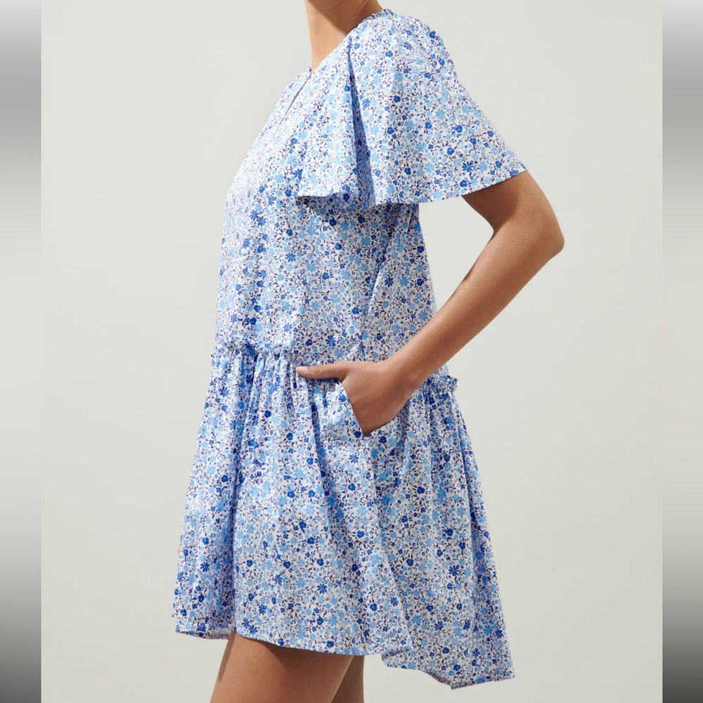 Carmine Floral Rock A By Trapeze Mini Dress